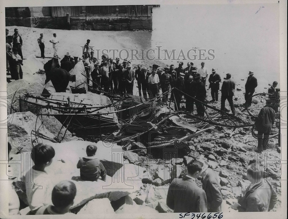 1936 Two People Died When Stunt Plane Crashed Near Alameda, CA - Historic Images