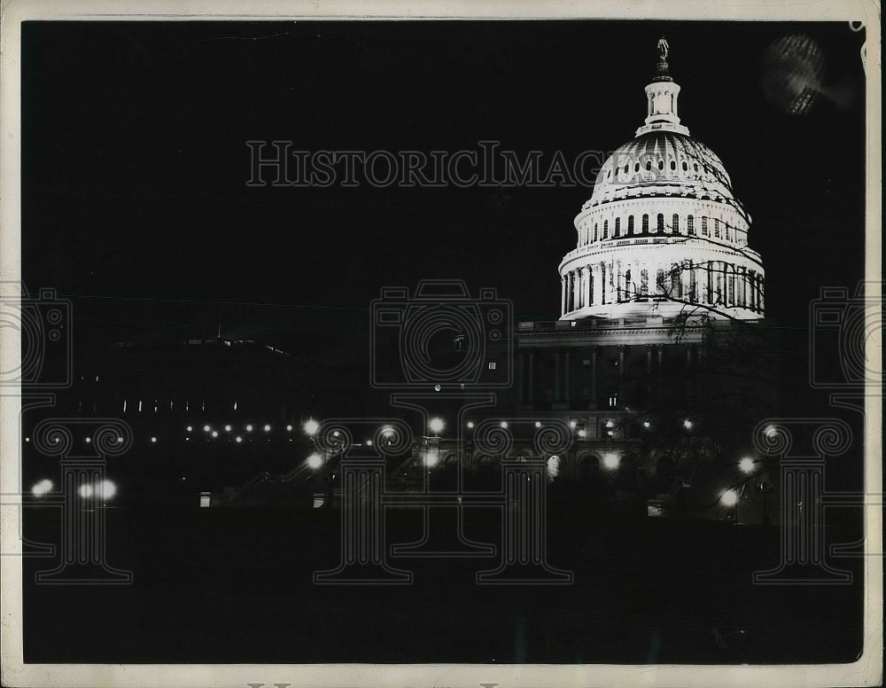 1937 General View Of US Capitol Building In Washington DC - Historic Images