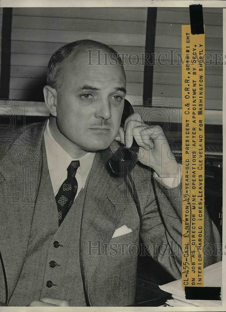 1943 Carl E. Newton, Pres. of C. &amp; O.R.R., Director Mine Operations - Historic Images