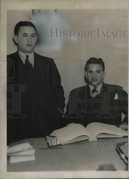 1938 Press Photo Benjamin Farber, Brother Irving, Named Manhattan's Crime Trust - Historic Images