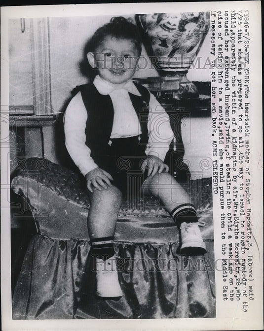1949 Press Photo Stephen Horowitz - mother Edyth accuses husband of kidnapping - Historic Images