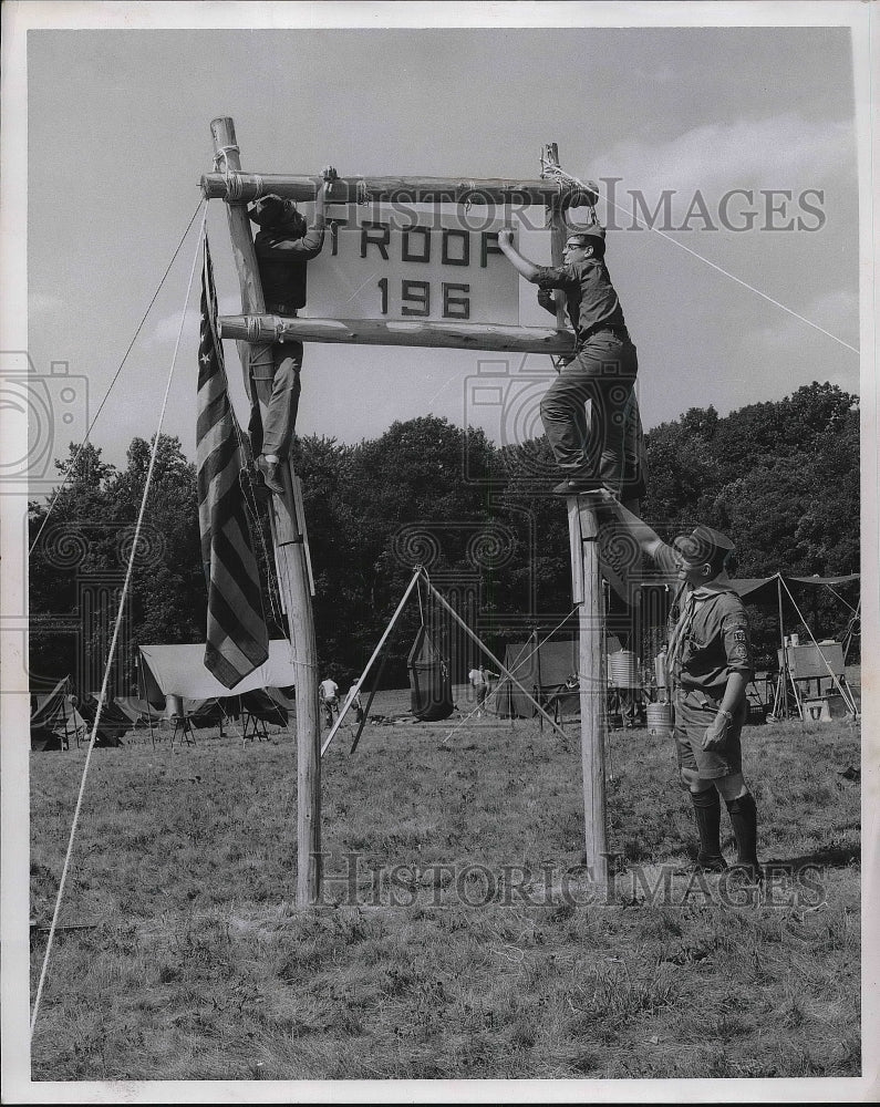 1962 Press Photo Mark Siegel, Ken Milder, Conrad Lennon, Boy Scouts Troop 196-Historic Images