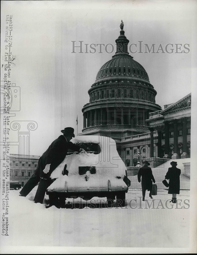 1948 Press Photo First Snow of Season in Washington D.C. - nea85983 - Historic Images
