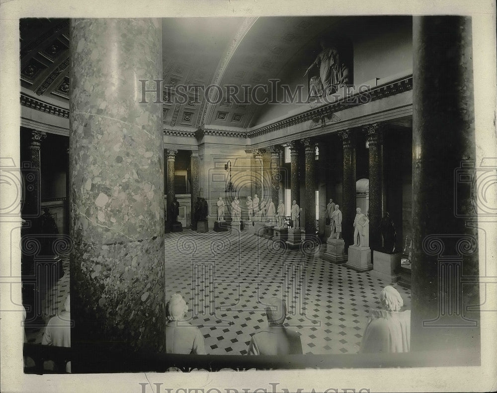 1921 View Of Statuary Hall At The United States Capitol BY Corridor - Historic Images