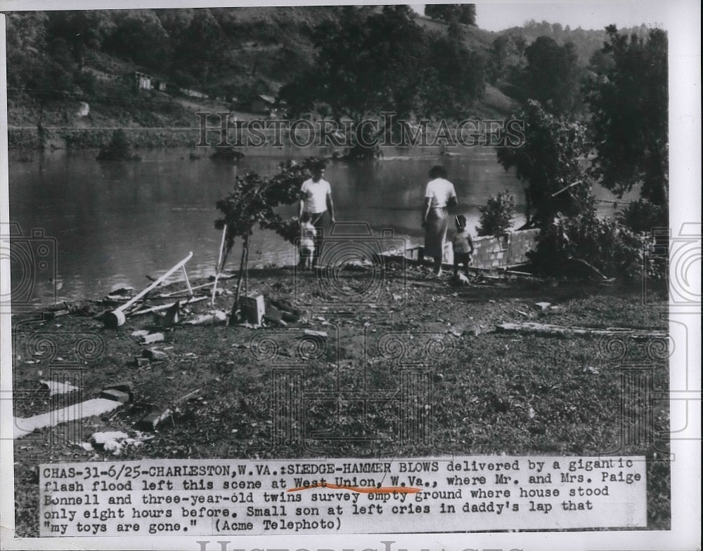 1950 West Union Flash Flood Mr. and Mrs. Bonnell  - Historic Images