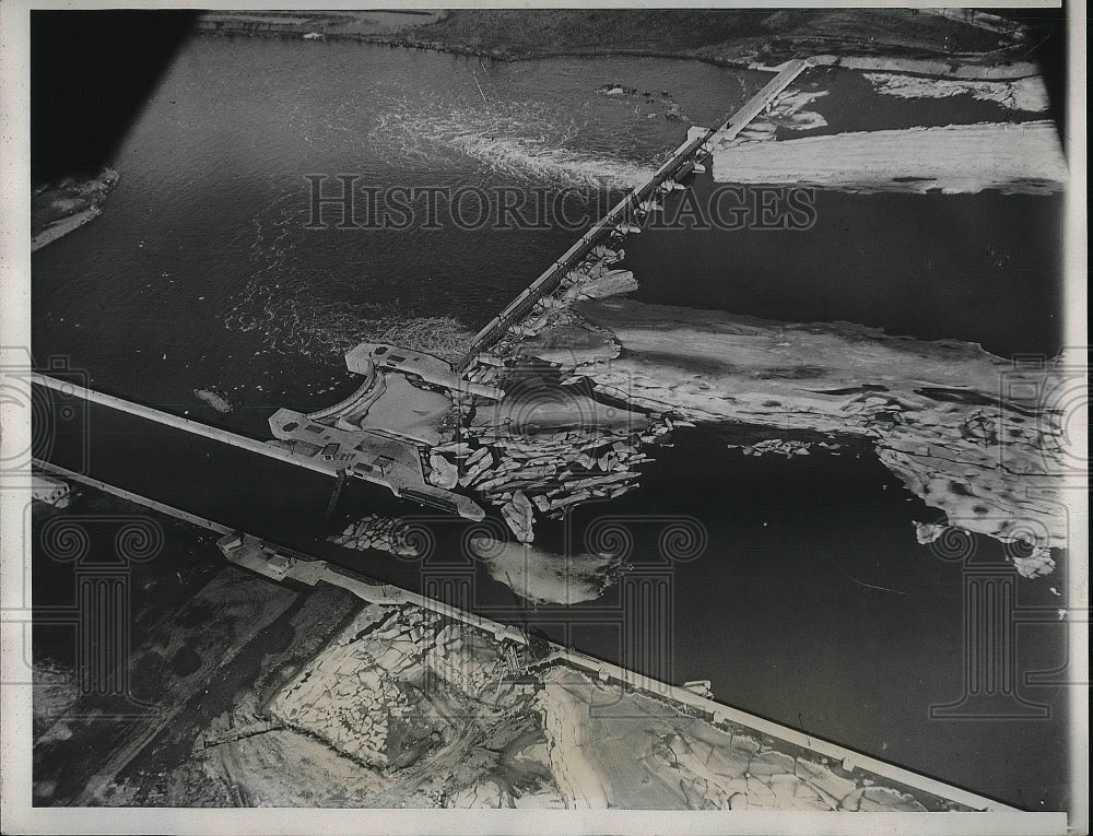 1933 Dresden Island Lock and Dam on Illinois River  - Historic Images