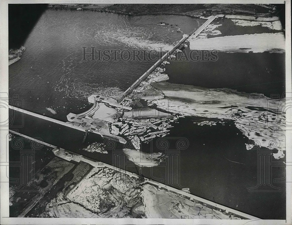 1933 Dresden Island Lock & Dam, Illinois River  - Historic Images