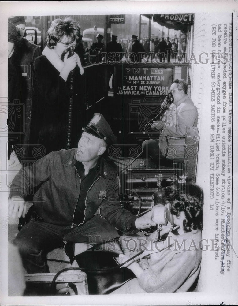 1963 Press Photo Smoke Inhalation Brooklyn Subway - nea86329 - Historic Images