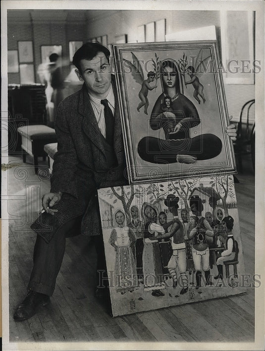 1932 Bagdar Dusonovich Kosich Ara & his artworks  - Historic Images