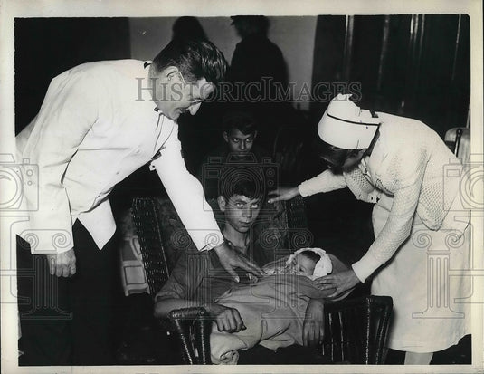 1937 James Light & Nurses Rocking Sister Martha To Sleep  - Historic Images