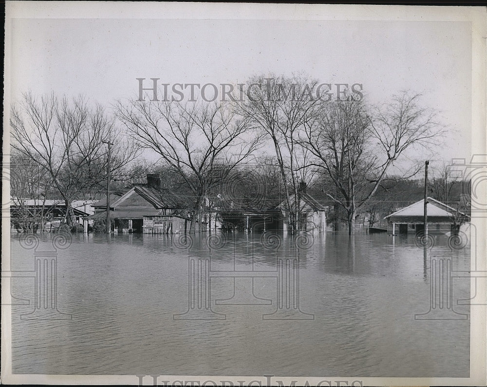 1946 Press Photo Etowah River Flood Residential Areas of Rome GA - nea86520 - Historic Images