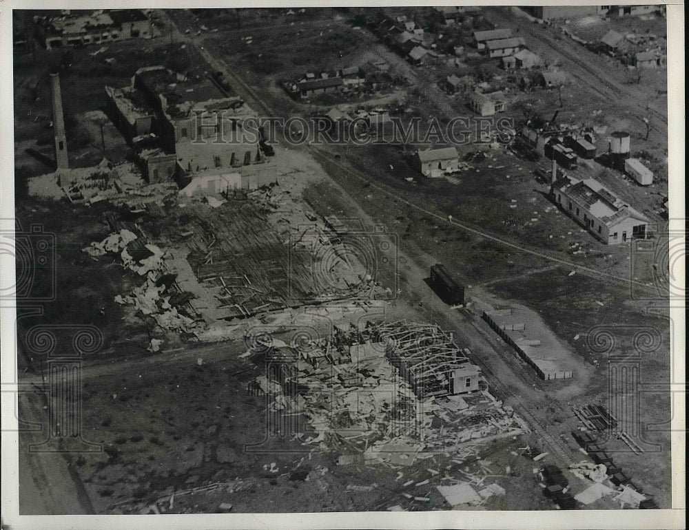 1933 Press Photo Aerial View of Devastation in Brownsville Texas After Hurricane - Historic Images