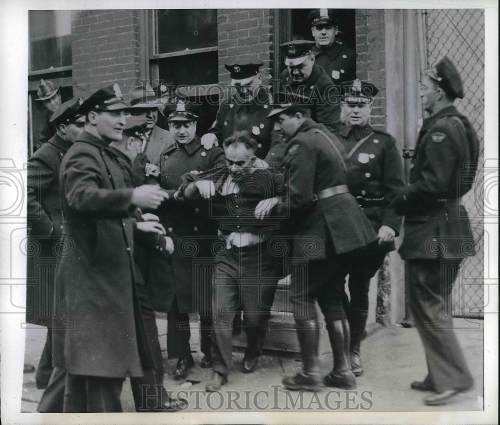 1944 Salvatore Nucifora & Police After Barricading Himself In Home - Historic Images