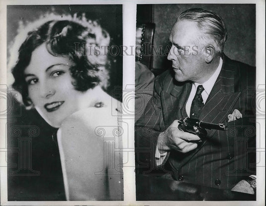 1944 Edward Neis Chicago Park Historic Officer With Service Revolver - Historic Images