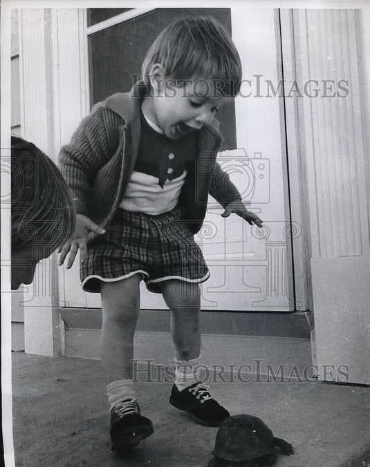 1961 Robin Lyle and her pet Turtle  - Historic Images