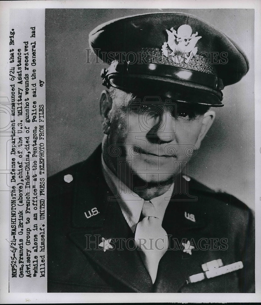 1952 Press Photo Brig, Gen. Francis G. brink US Military assistance Advisory - Historic Images