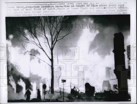 1962 Oskaloosa Tower fire Lacey Hotel  - Historic Images