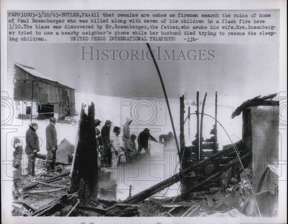 Paul Rosenberger Decatur 1963 Butler PA Fireman search ruins of house Paul Rosenberger ...