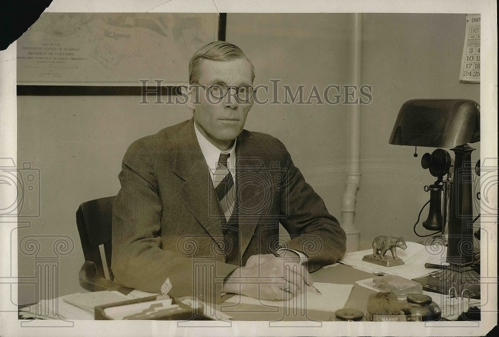 1928 Press Photo Major William L. Peake, superintendent District Jail - Historic Images