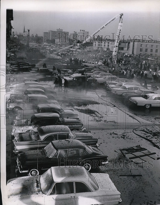 1962 Burning careds in Chicago.  - Historic Images