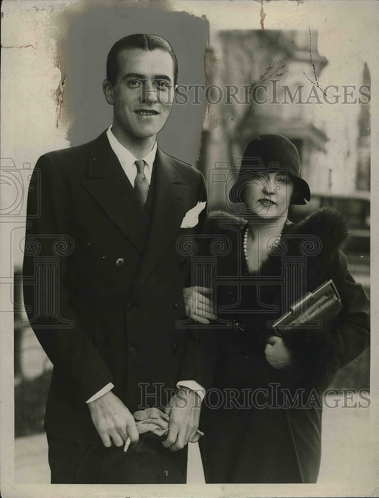 1932 Press Photo Socialites Mr &amp; Mrs. Morton Hoyt Spend Honeymoon In Washington - Historic Images