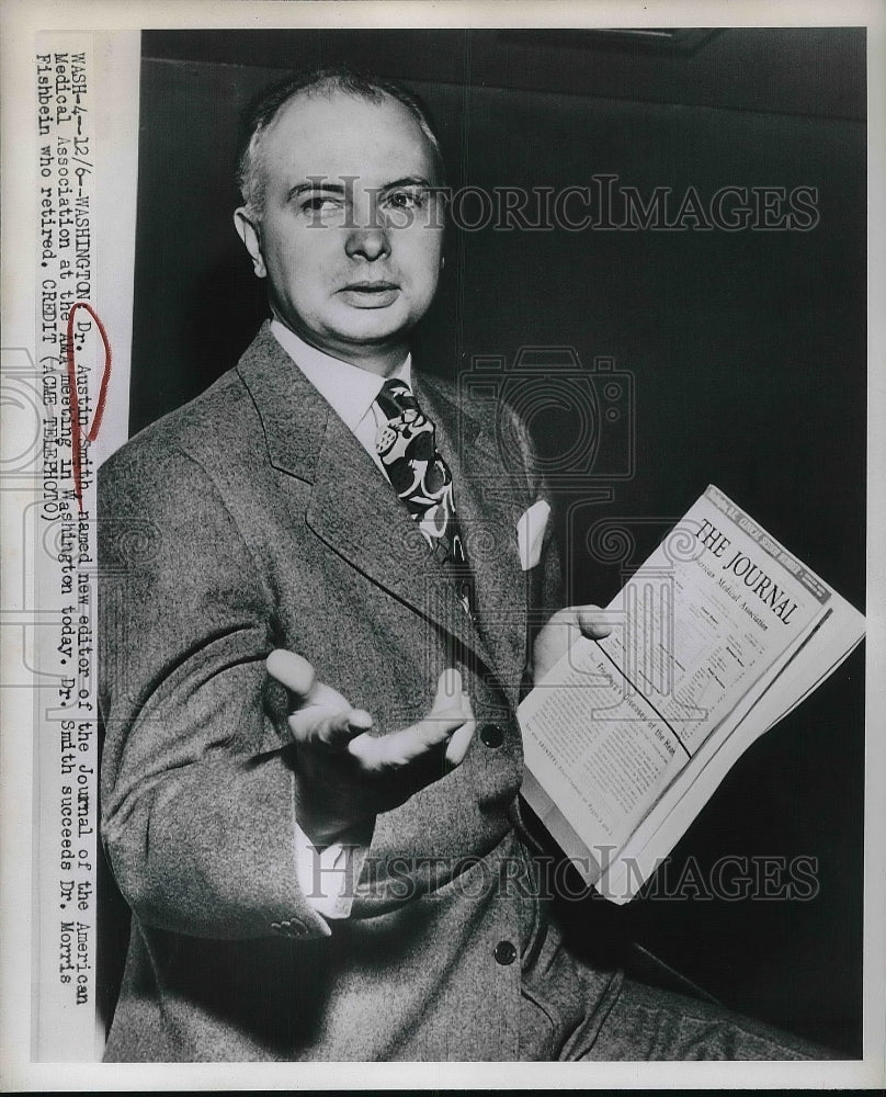 1950 Dr. Austin Smith editor of the Journal of AMA  - Historic Images