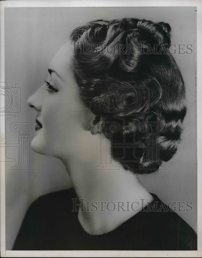 1937 Lady Showing Off Hair Style  - Historic Images
