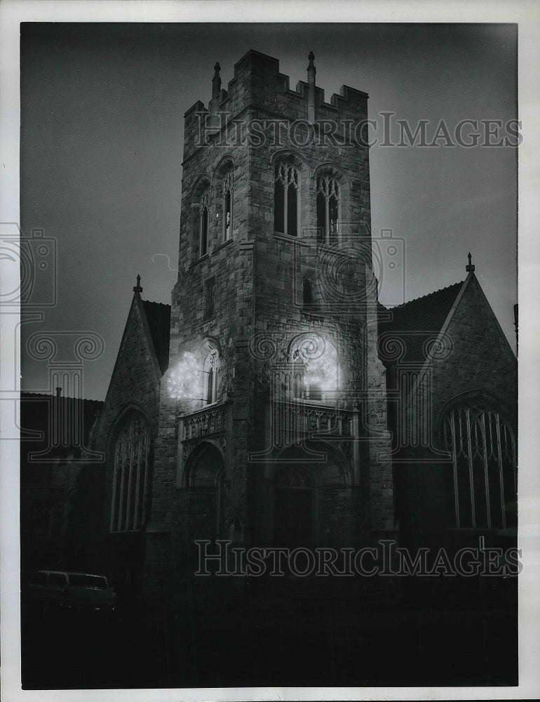 1941 Christmas Scene Tower Lutheran Church Williamsport Pennsylvania - Historic Images