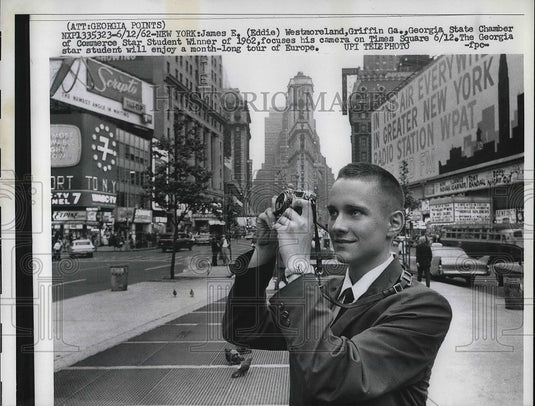1962 Press Photo James E. Eddie Westmoreland State Chamber of Commerce Star-Historic Images