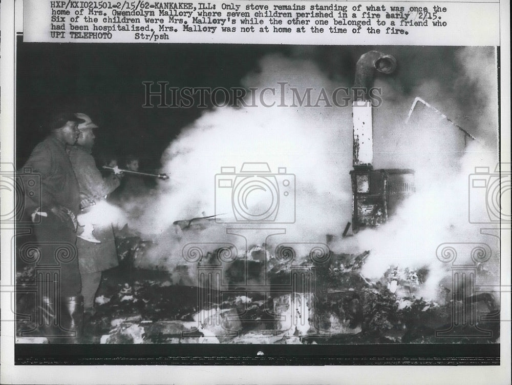 1962 Kanakee Ill House Fire Gwendolyn Mallory  - Historic Images