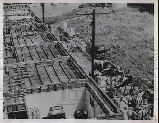 1951 Press Photo Camden New Jersey Storm damage to roofs - nea87895 - Historic Images