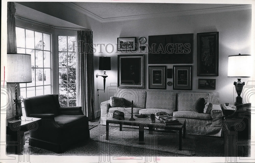 View Of Living Room With Couch &amp; Table  - Historic Images