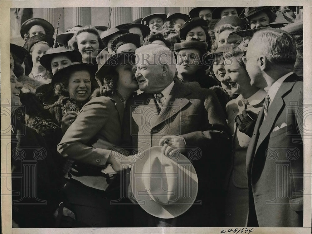 1939 Press Photo College Student Anne Walker &amp; Vice President Garner - Historic Images