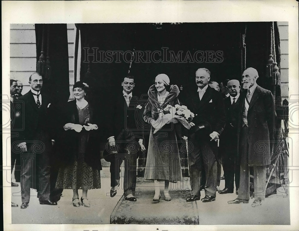 1932 Press Photo rench pres. son Jean LeBrun weds Bernadette Marin - Historic Images