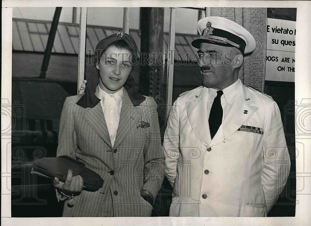 1939 Press Photo Baroness Ruth von Oppenheim &amp; Capt Attillo Fruccone - nea88204 - Historic Images