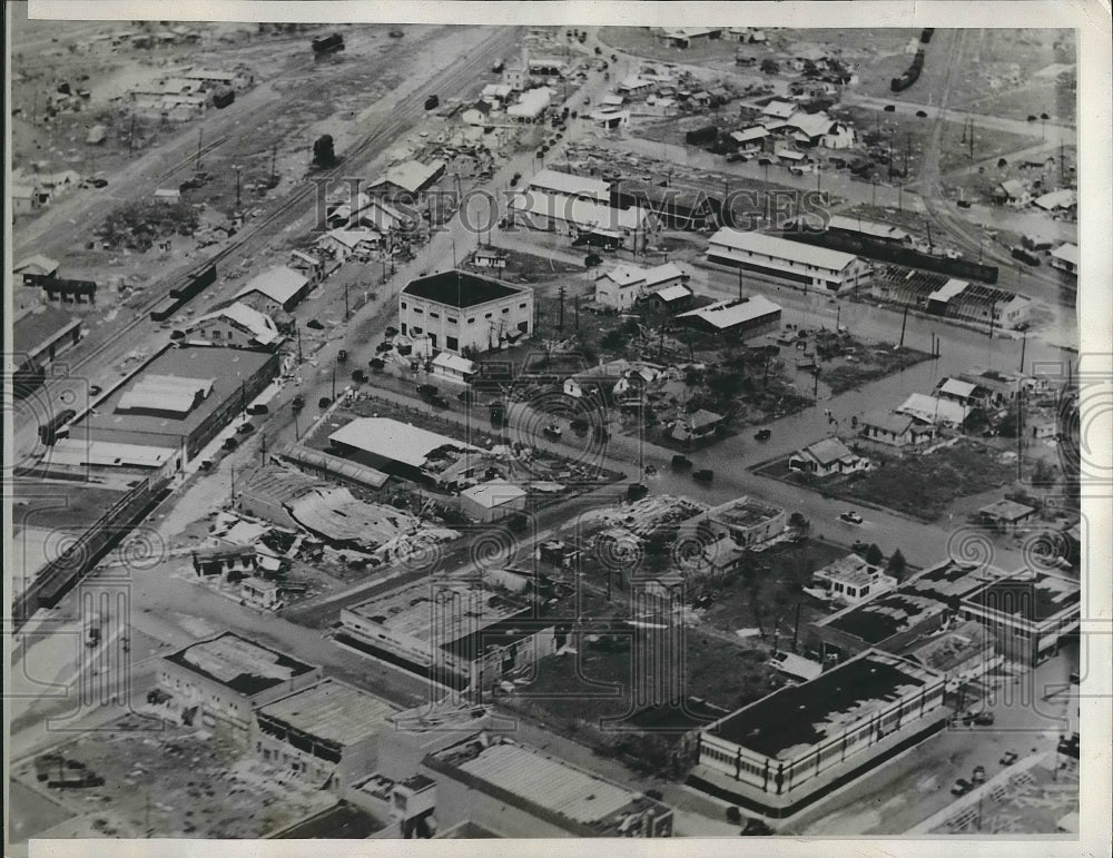 1933 Press Photo Aerial view of  San Benito, Tx after recent hurricane - Historic Images