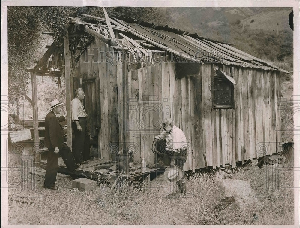 1936 Press Photo &quot;Lucky&quot; Blackiet &amp; searchers look for Judge JF Crater in Calif. - Historic Images