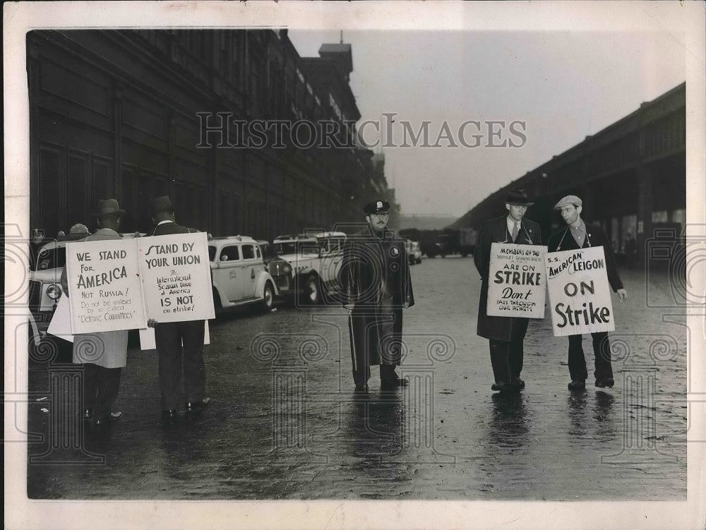 1936 Pickets of Seamans Union in NY &amp; D.C.  - Historic Images