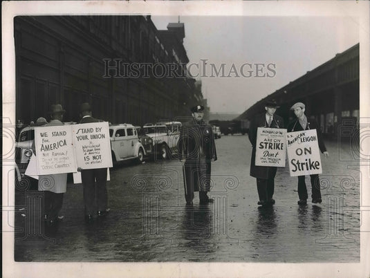 1936 Pickets of Seamans Union in NY & D.C.  - Historic Images