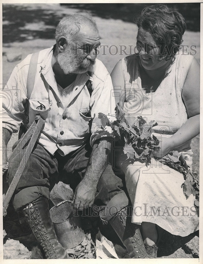 1936 Press Photo Lucky Blaciet, Mrs. Lucy Cardinal - Historic Images