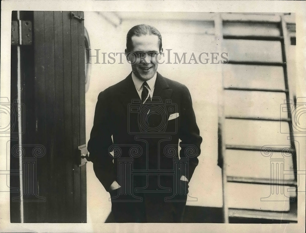 1923 Press Photo William Leeds before he leaves for London. - nea88978 - Historic Images