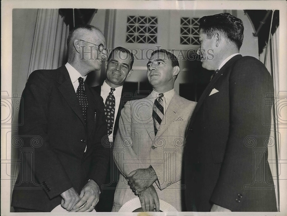 1936 Press Photo Texans Stanford, Sheffield, &amp; Reilly Visit White House - Historic Images