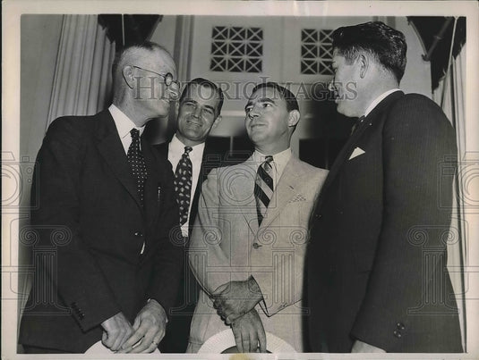 1936 Press Photo Texans Stanford, Sheffield, & Reilly Visit White House - Historic Images