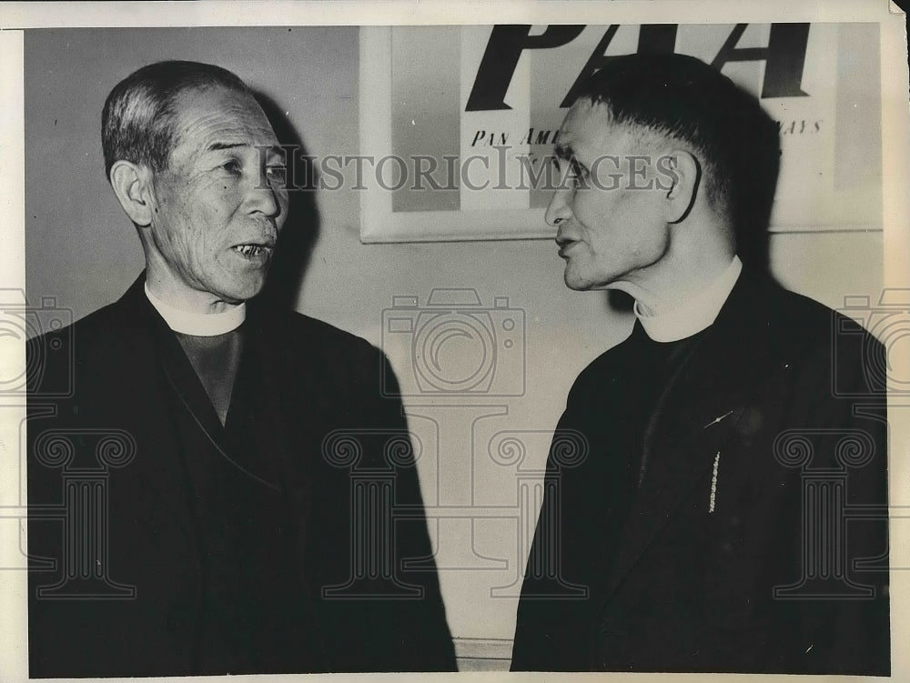 1948 Japanese Bishops Timothy Makita &amp; Peter Yanagihara in NY - Historic Images