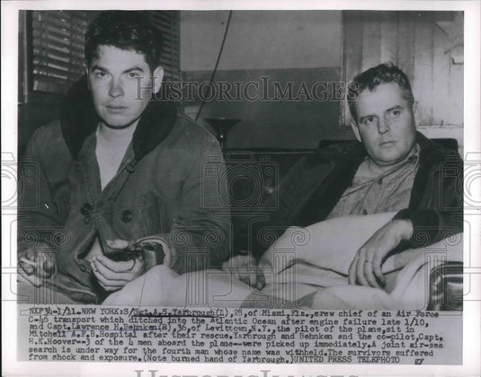 1955 A.S. Yarbrough and Capt. Lawrence Behnken in Hospital - Historic Images