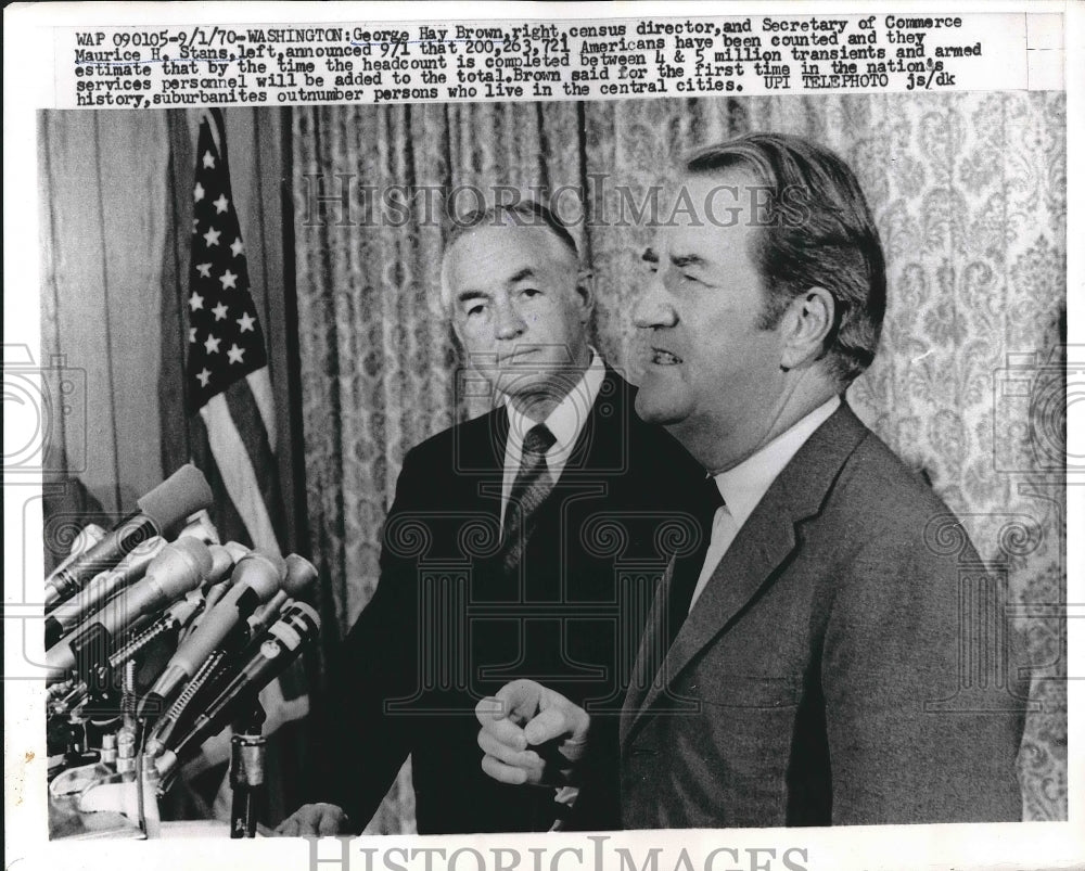 1970 George Hay Brown, census dir. &amp; Sec of CommerceMaurice Stans - Historic Images