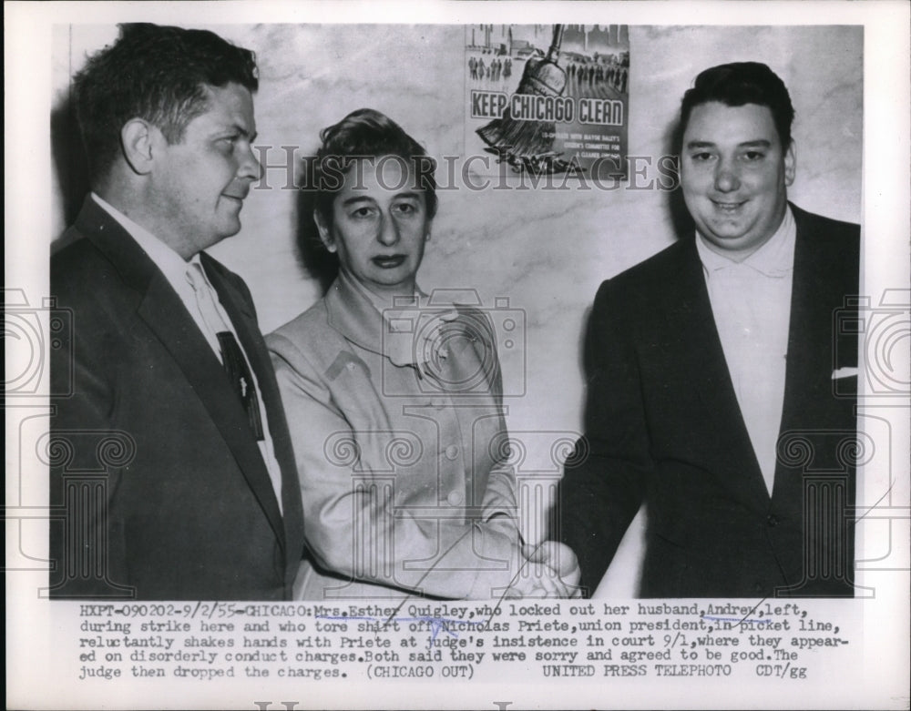 1955 Mrs. Esther Quigley & Andrew Quigley, Nicholas Priete - Historic Images