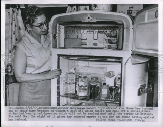 1955 Mrs. Esther Quigley, Lysistrata Threw Husband Out Stop Strike - Historic Images