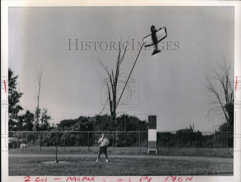 John Quimby of Maple Heights with Replica Plane  - Historic Images