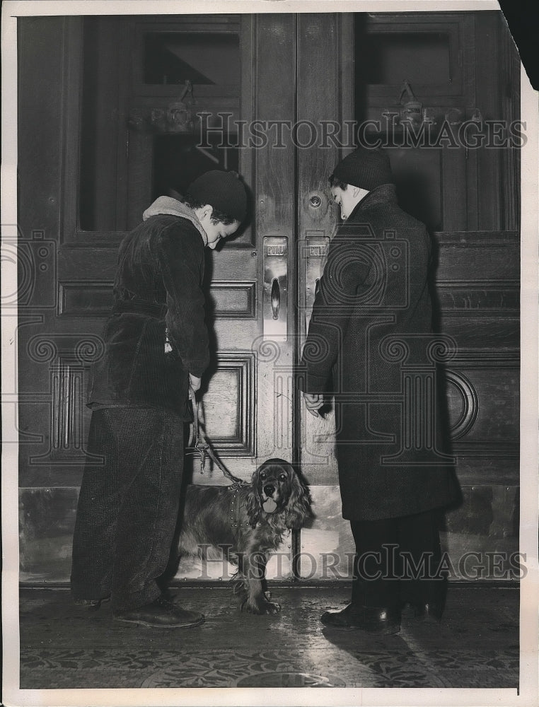 1940 Press Photo Boy Scouts at ASPCA Headquarters with Dog in Manhattan - Historic Images